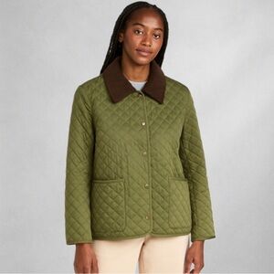 Bagatelle Olive Quilted Equestrian Women’s Jacket XL Corduroy my Collar